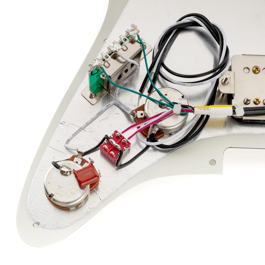 Musiclily Pro SE Prewired Pickguard Alnico 5 Humbucker и Mini Toggle Switch Set для Strat Electric Guitar Aged White ST-HH-OMHA 3-Ply