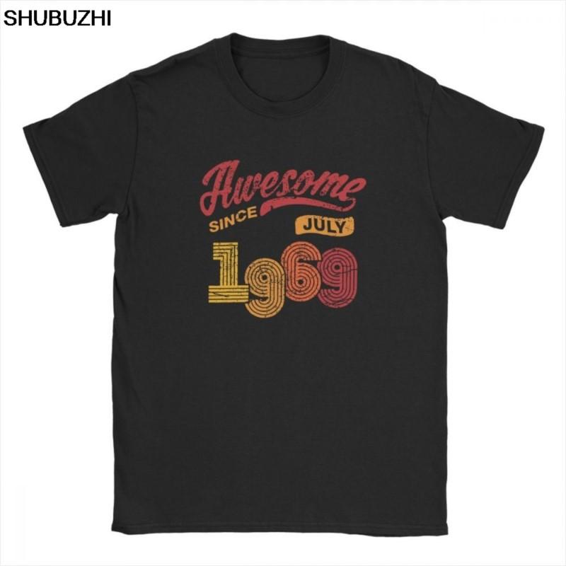 Awesome Since July 1969 T Shirt Vintage 50th Birthday Gift TShirt for Male Oneck Cotton High Quality teeshirt Plus Size