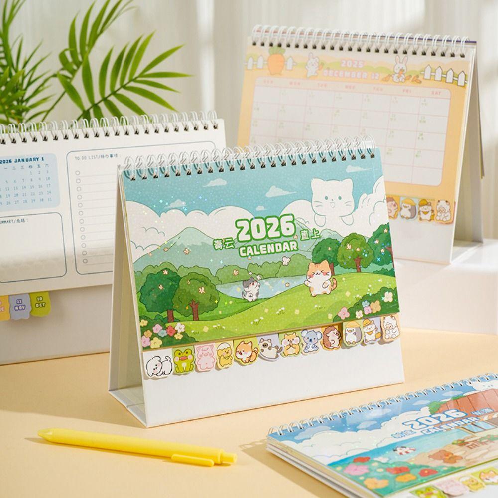 Coil Binding 2026 Desk Calendar Memo Notes Monthly & Daily Planner Monthly Calendar  School