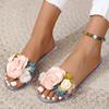 Women's Slippers 2024 New Summer Hot Selling Trend Outdoor Comfortable Casual Flower Transparent Women's Flat Bottomed Slippers
