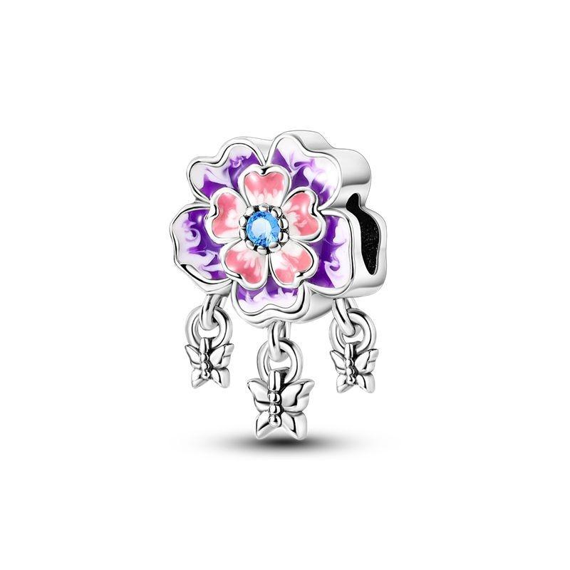 Fashion 100 %925 Sterling Silver Guitar Camera Biycle Flower Charms Pendant Bracelet Diy Jewelry Making