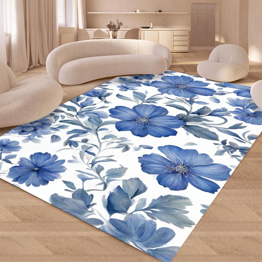 Синий Синий и Белый Фарфоровый Дизайн Ковра Зональный Ковер Стираемый Напольный Коврик для Дома Гостиной Кухни Спальни Противоскользящие Ковры