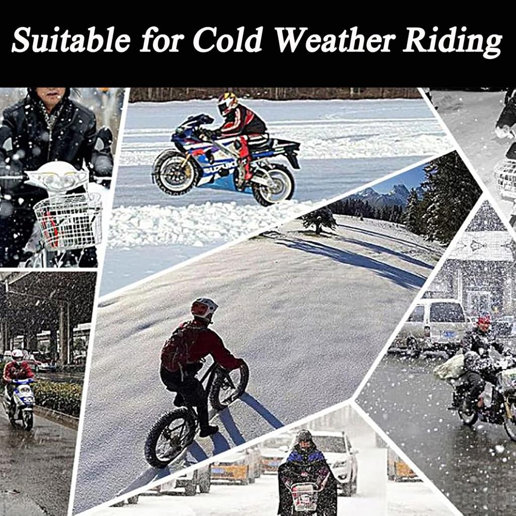 Handlebar Gloves Winter Handlebar Muffs, Motorcycle PU Leather Warm Waterproof Glovers, Motor Scooter Protection Handlebar Thermal Gloves