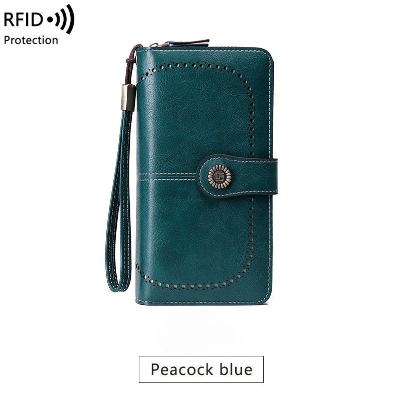 Высокое качество женский кошелек RFID противоугонные кожаные кошельки для женщин длинная молния большой женский клатч женский кошелек держатель для карт