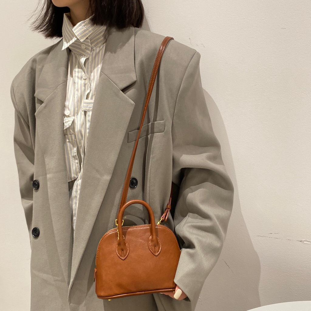 Сумка-кошелек из кожи с верхним слоем для женщин + универсальная и высококачественная кожаная сумка для боулинга через плечо