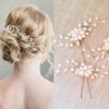 Women Rhinestone Faux Pearls Crystal Hair Pins Bridesmaid Beautiful Bridal New Accessories