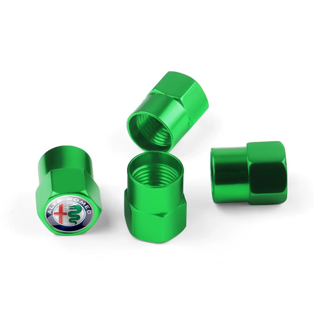 Car Stickers For Alfa Romeo 4PCS aluminium Car Badge Wheel Tire Air Valve Caps Stem Cover For Alfa Romeo Sportiva Stelvio Giuli