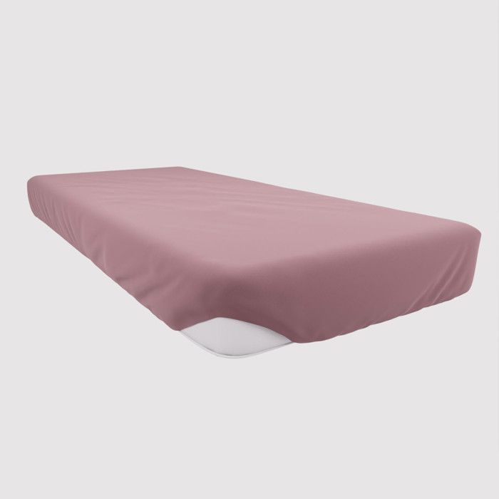 Cotton Fitted Sheet 90x190 Cm JERSEY Old Pink, by Soleil D'ocre