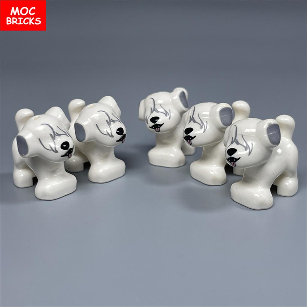 MOC Кубики Серия Маленькие Собаки Французский Бульдог Хаски Пудель Будка Собранные Строительные Блоки Детские Игрушки Пластиковая Кукла