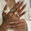 5pcs/7pcs Irregular Opening Rings Set Stackable Retro Metal Ring Chunky Smooth Rings Daily Wear
