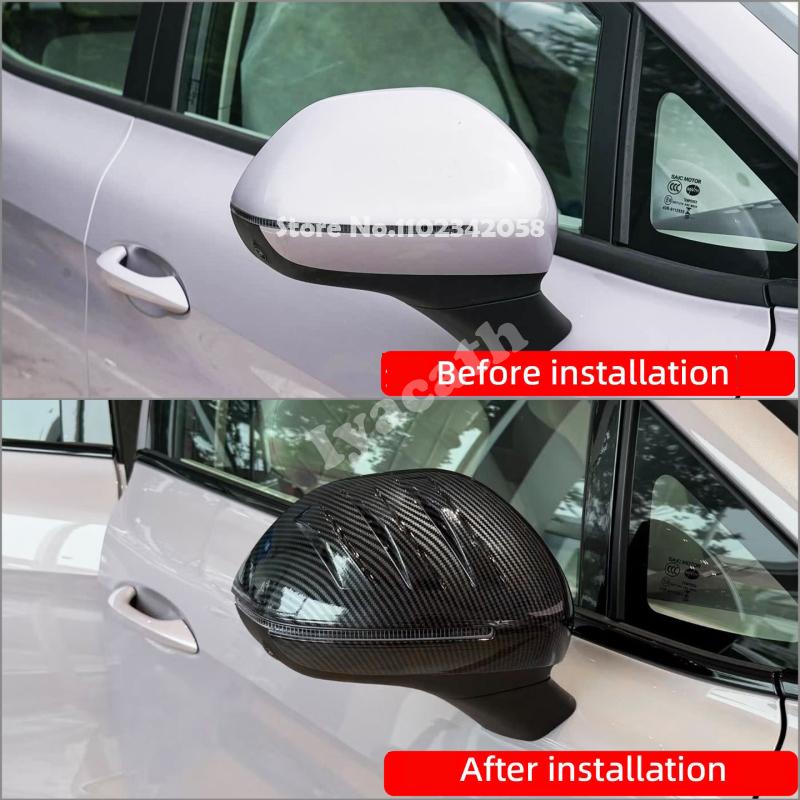 For MG 4 MG4 EV 2025 2026 ABS carbonfiber black Exterior door handle bowl cover charge panle rearview mirror cover Accessories