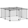 3114051 vidaXL Pet Cage with 12 Panels and Door Black 35x35 Cm