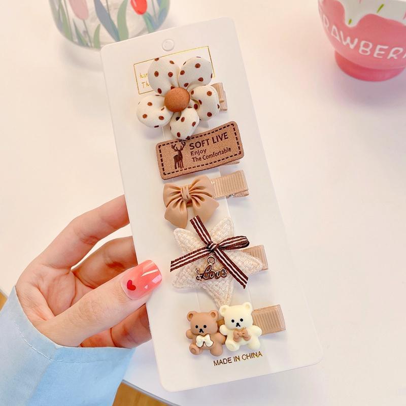 Retro Cute Baby Hair Clips – Gentle Fabric Flower Headwear for Girls