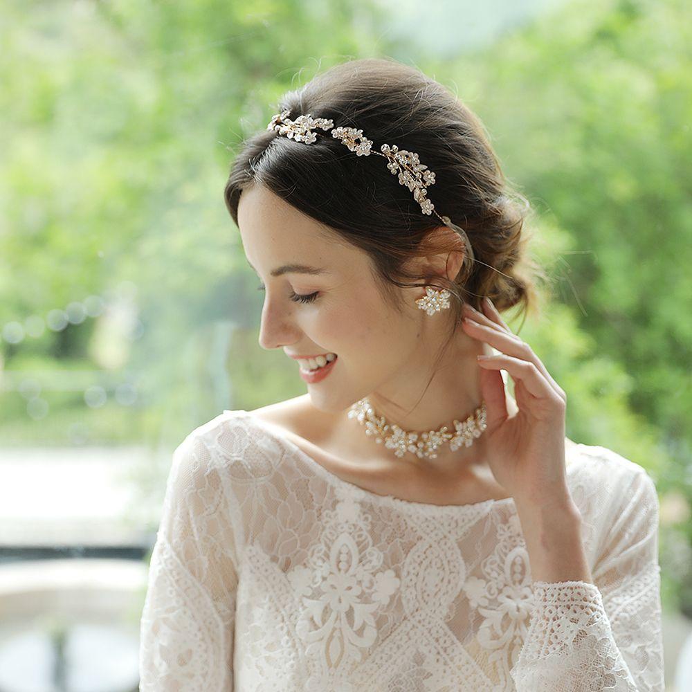 Headdress Tiara Rhinestone Flower Headband Bridal Headband Hair Jewelry Bridal Flower Hairband