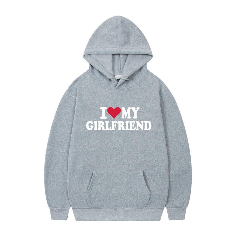 I Love My Boyfriend Printing Popula Women Hoodies Sweatshirt Gothic Winter Pullover Fashion Long Sleeve Men/Women Hoodydy