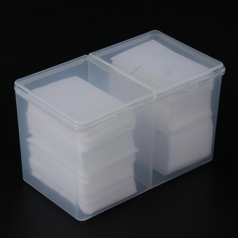 2Grids Nail Storage Box, Nail Polish Remover Pad Storage Container, Cosmetic Storage Box Organizer, Cotton Film Box, Suitable F
