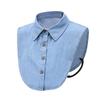 Fake Denim Shirt Collar Detachable Piont Dickey Collar Lapel Peaked Women Decor Jeans Work Blouse False Stand Collar For Girls