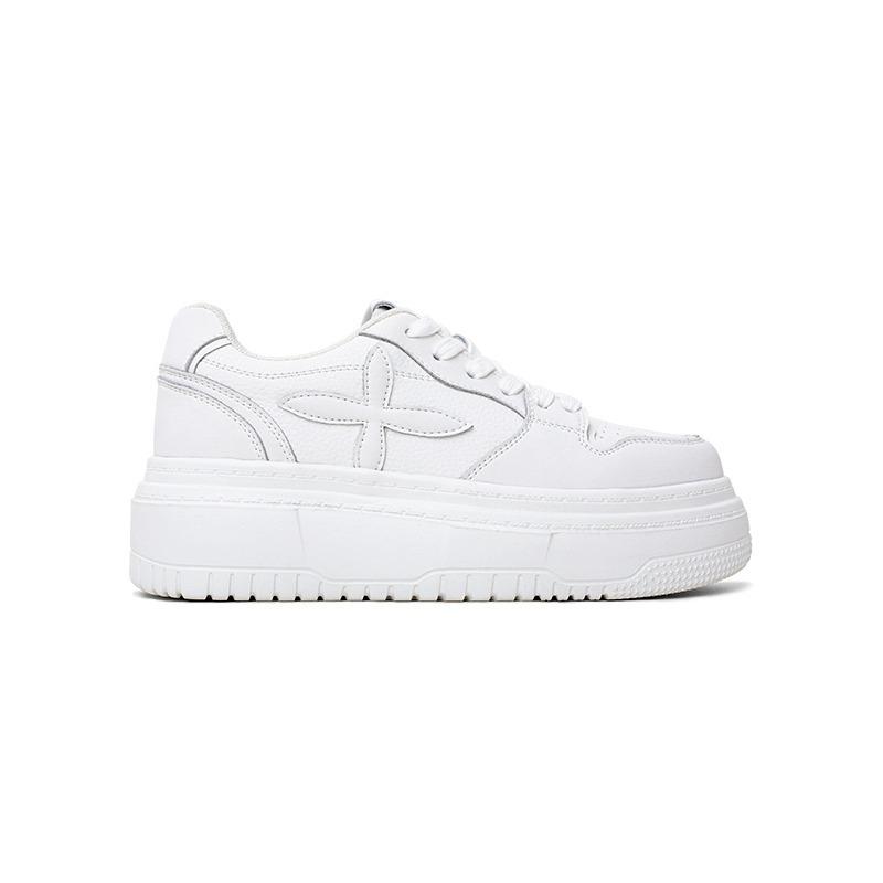 Cowhide Version~ Thick-soled Little White Shoes Women's Skirt Autumn New Height-increasing Muffin Casual Versatile Board Shoes