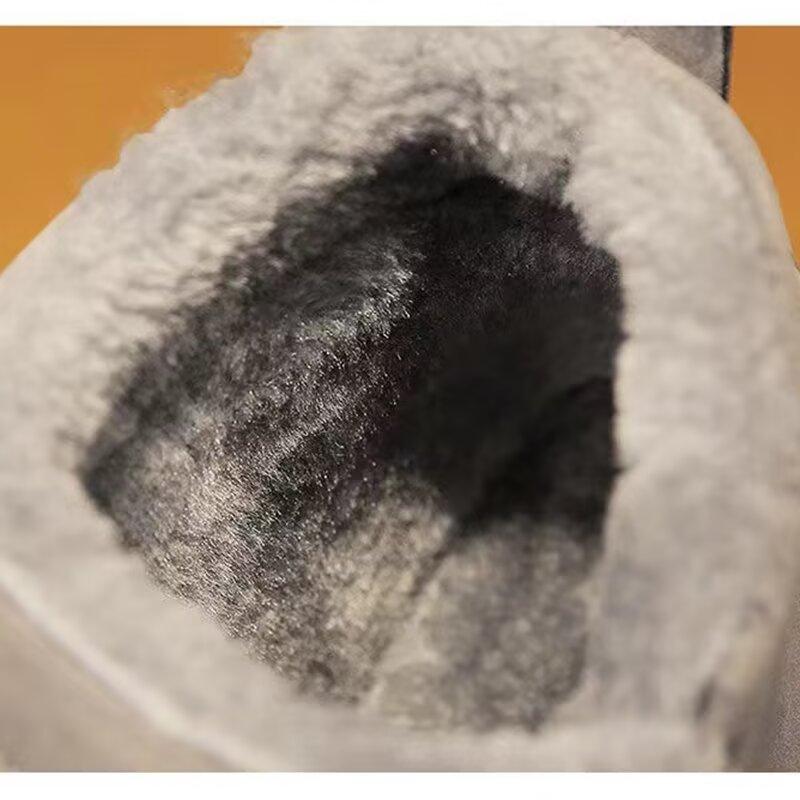 Зимние мужские сапоги с мехом, водонепроницаемые и противоскользящие, с толстым флисом, высокие хлопковые сапоги на одну ногу, теплая хлопковая обувь