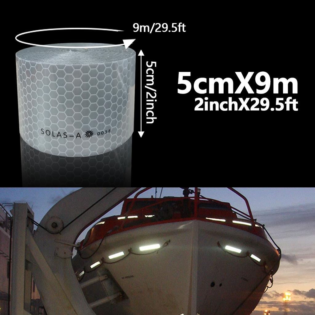 Maritime film SOLAS grade reflective tape for ships, eye-catching safety warning, silver white waterproof super reflective