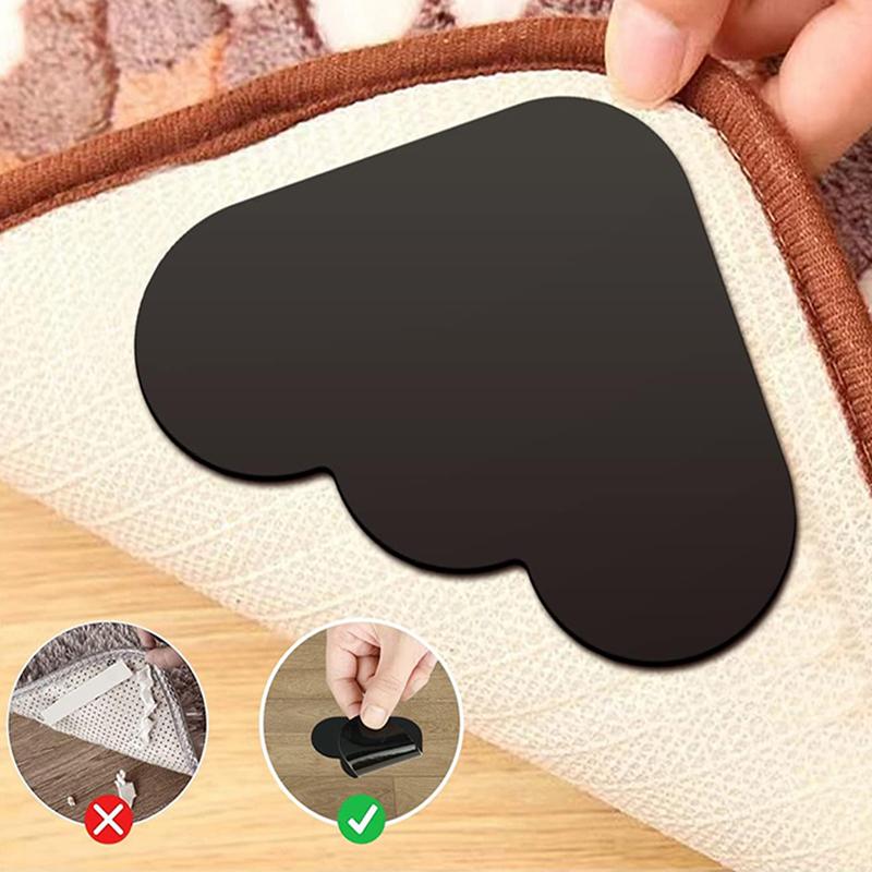 4 шт. захваты для ковриков для паркетных полов и плитки, многоразовая и моющаяся лента для ковриков, захват с двусторонним клеем, сохраняющий углы плоскими