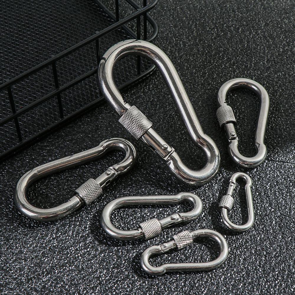Spring Buckle Outdoor Climbing Gear 304 Stainless Steel Travel Kit Carabiner Safety Hook Lock Ring