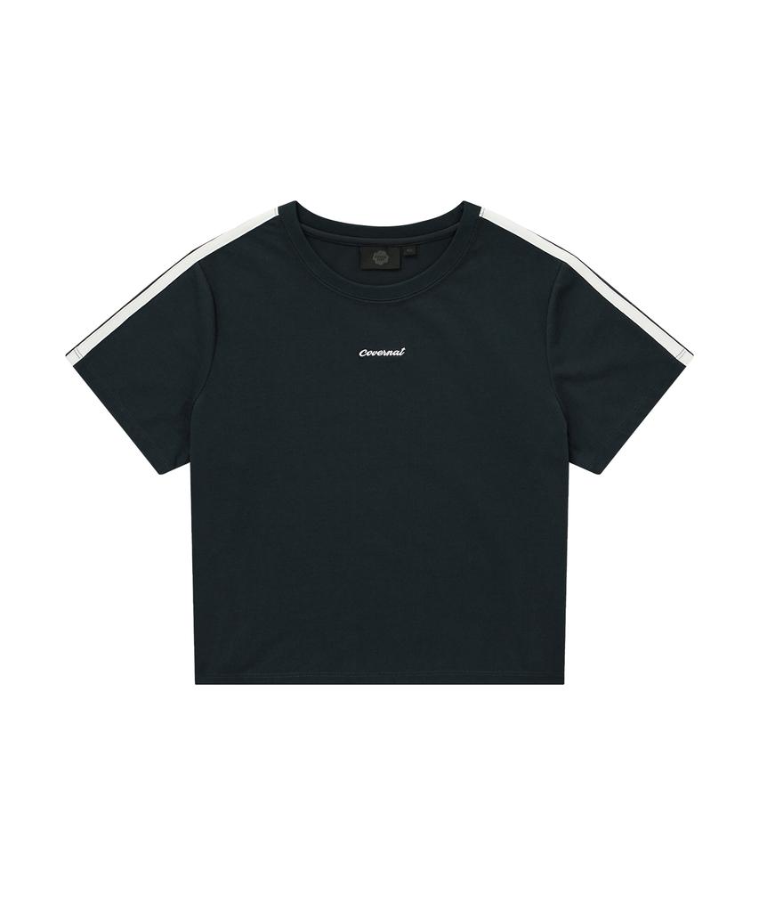 COVERNAT WOMAN Comfort Crop T-Shirt Navy
