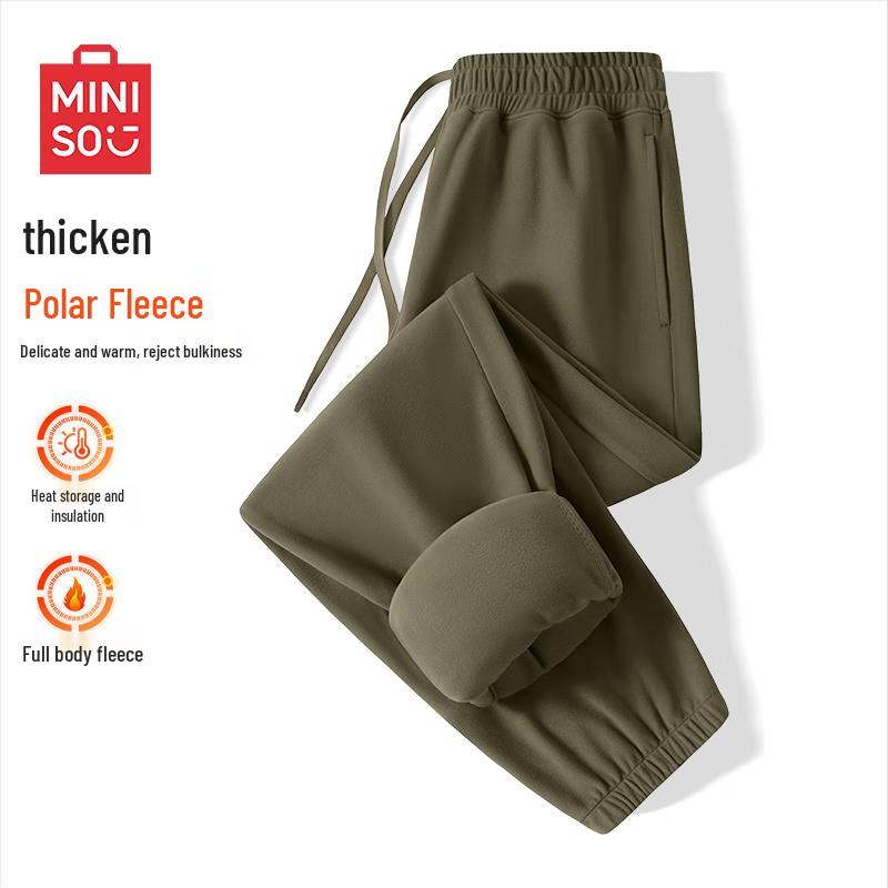 MINISO Мужские повседневные брюки-джоггеры на флисовой подкладке для осени/зимы