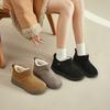 Women's Faux Suede Mini Snow Boots Fuzzy Platform Walking Short Booties for Women Non-Slip Comfortable Winter Warm Ankle Boots With Faux Fur Lined
