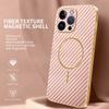 For iPhone 14 Pro Max Phone Case Carbon Fiber Textured Electroplated TPU Back Cover