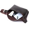 Стильная бананка для мужчин из натуральной кожи GRANDE PELLE Bag 22814 Коричневый