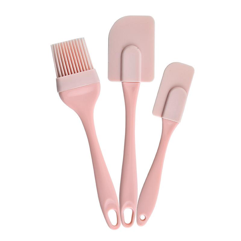 3Pcs Silicone Cake Spatula Set Cooking Tools Oil Brush Dough Scrapers Cake Grill Tools Cream Brushes Kitchen Baking Accessories