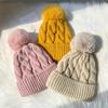 Women Autumn Winter Wool Hat Plus Cashmere Fried Dough Twists Big Elastic Warm Knit Hat