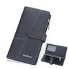 Baellerry Women's Purse Pu Leather Card Holder Long Wallet Multi-card Slot Clutch Bag Zipper Coin Purse Patchwork Cell Phone Bag
