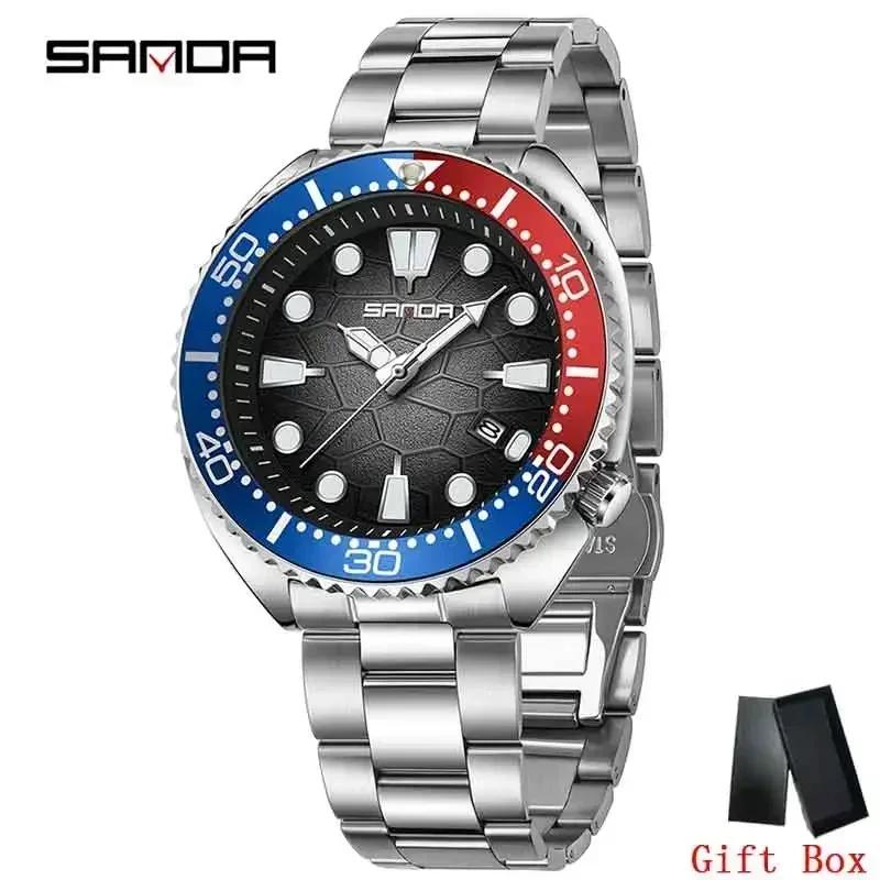 SANDA New Business Mens Watches Top Brand Luxury Quartz Watch For Men Waterproof Date Clock Sport Wristwatch Relogio Masculino