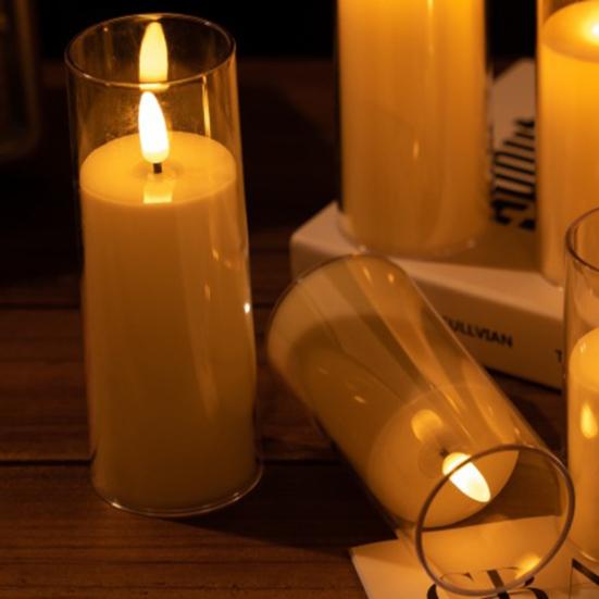 Светодиодная лампа-свеча, реалистично выглядящая, беспламенная, на батарейках, мерцающая поддельная свеча, украшение для вечеринки