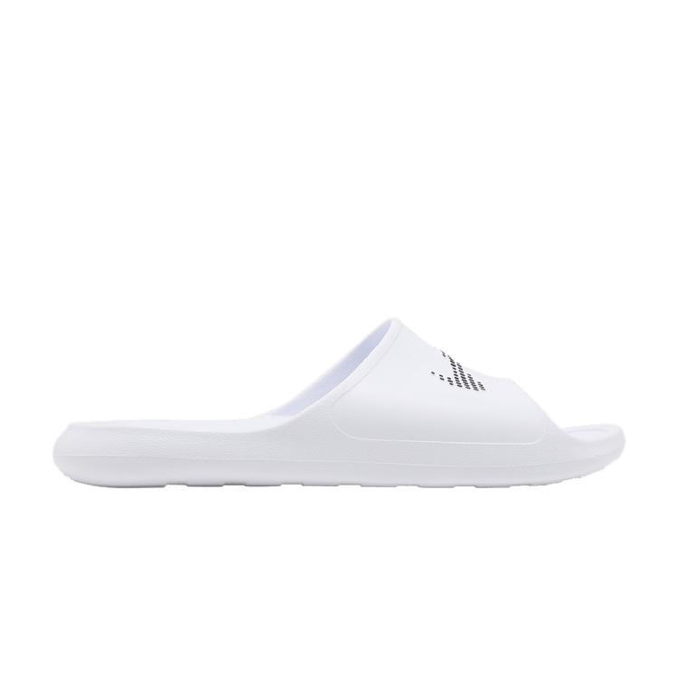 Nike Victori One Shower Slide White Polka Dot Swoosh