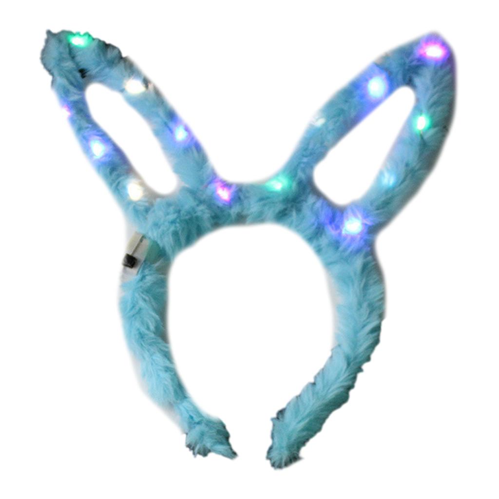 Lovely LED Rabbit Ear Headband New Year Party Flashing Light Plush Hairhoop Carnival Party Headwear RaveProps Headdress