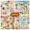 200 Stamp Stickers, Travel Vintage Stamp Doodle Stickers Diy Guitar Luggage Decoration