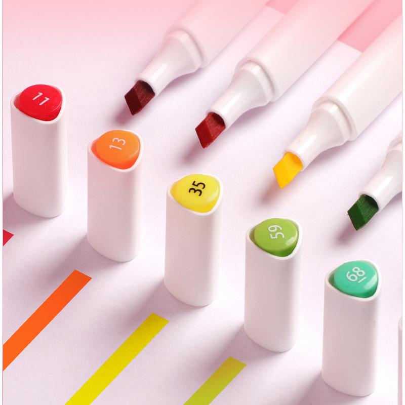 Double Head Soft Head Marker Water Based Marker Set Painting Marker Student Marker Pen 24/36/48/64 Colors Triangular Marker