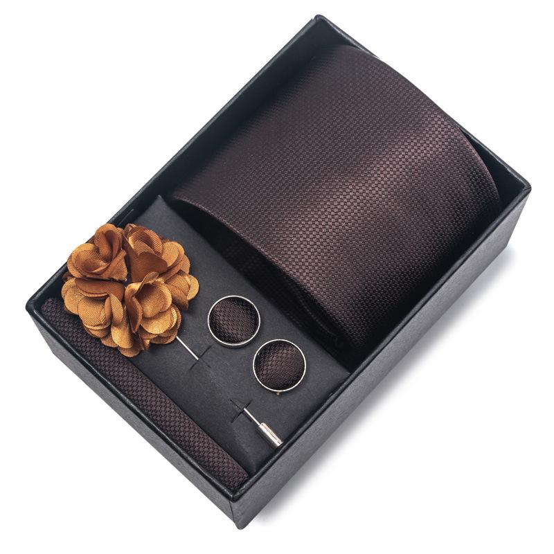 Свадебный галстук для жениха, праздничный бордовый галстук, мужской костюм, запонки, корсаж, аксессуары, комплект