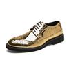 2024 Casual Leather Shoes Men Superstar Brogues Formal Leather Shoes Oxford Gold Shoes Lace-up Hombres Silver Large Size 46 Ghn