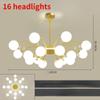 Nordic LED Chandeliers Indoor Glass Living Room Dining Bedroom Lighting Modern Hanging Ceiling Copper Lamp