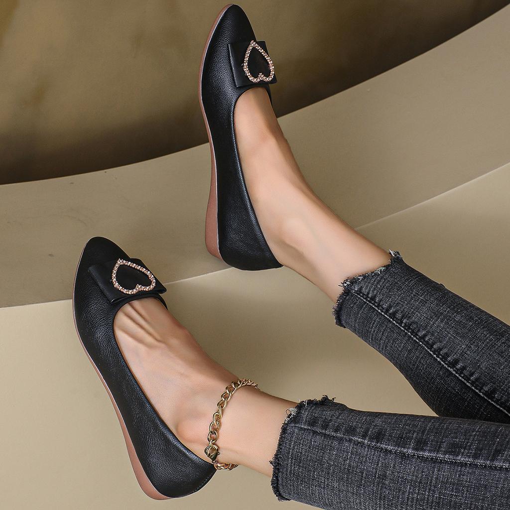 Woman Flats Shoes New Pointed Toe Slip On Office Patent Leather Loafers Spring and Autumn Ballets Fall Dress Shoes for Women