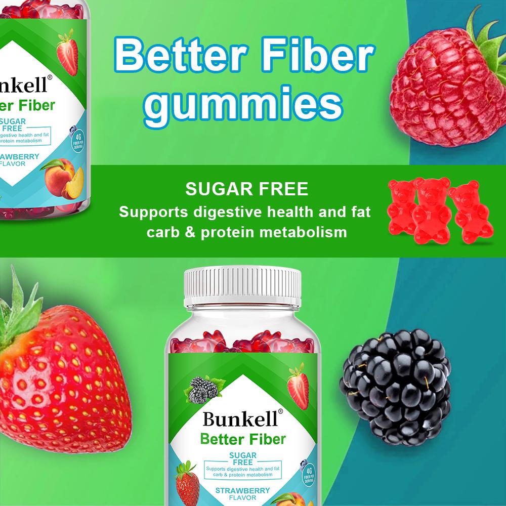 Better Fiber Dietary Supplement, With Vitamin B6, B12, Biotin, 60 Gummies Per Bottle