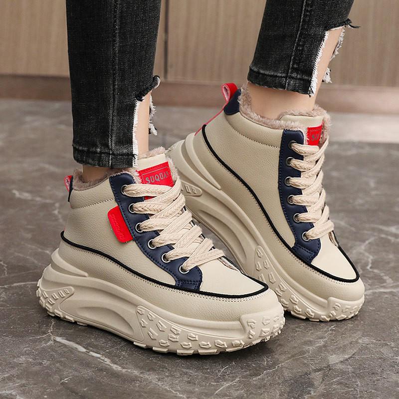 K6717 Velvet 2024 зимние водонепроницаемые туфли на платформе для колледжа и папы