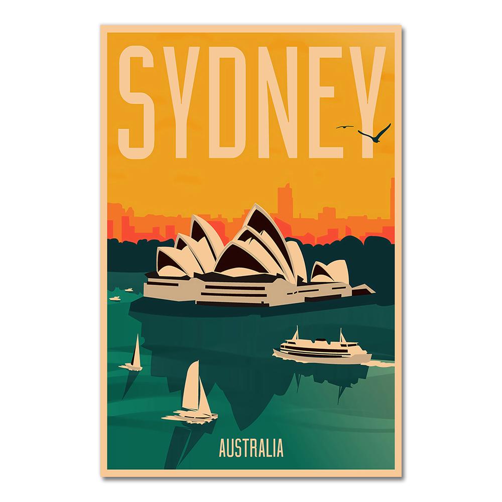 Travel to Australia Sydney Koala Canvas Painting Vintage Wall Pictures Kraft Posters Coated Wall Stickers Home Decoration Gift