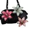 1 pc Simulation Cloth Flower Key Ring Cool Rivet Lily Flower Keyring Pendant Handbag Hangings Decoration Gifts Bag Ornaments