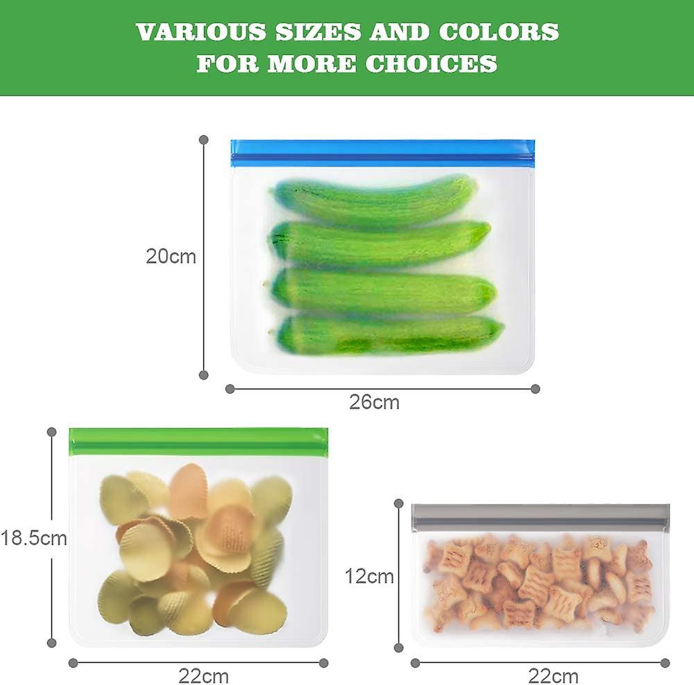 Многоразовая сумка для хранения продуктов питания, 12 упаковок, сэндвич-сумка с застежкой-молнией, многоразовые пакеты для заморозки