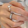 Wind Retro Vertical Ring Female Personality Hip-hop Sweet Cool Stacking Open Finger Ring Punk Adjustable Index Ring Rings Geometric Party Jewelry